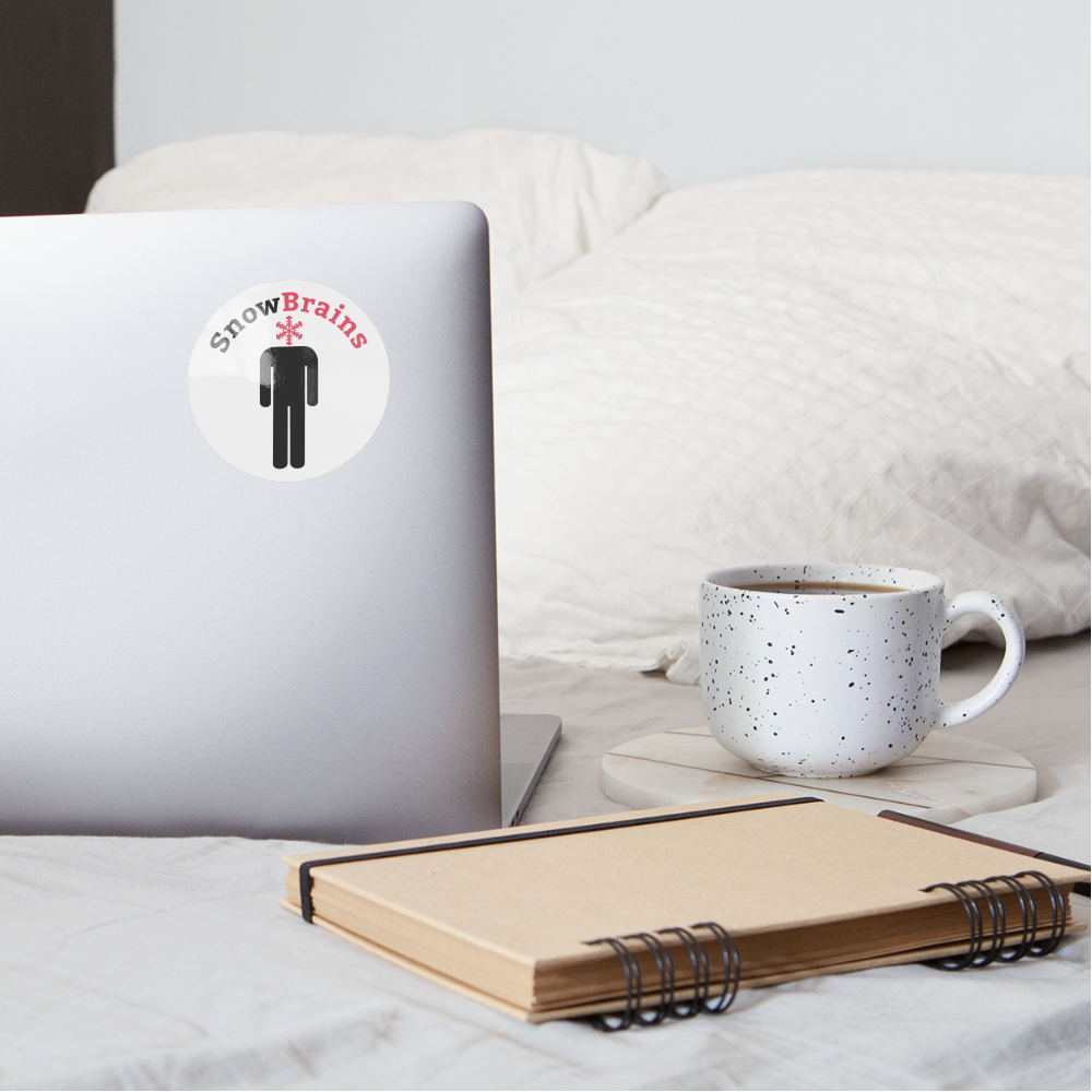 SnowBrains "Stickman" Sticker White - white glossy