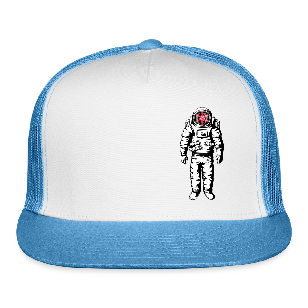SnowBrains Astronaut Trucker Cap - white/blue