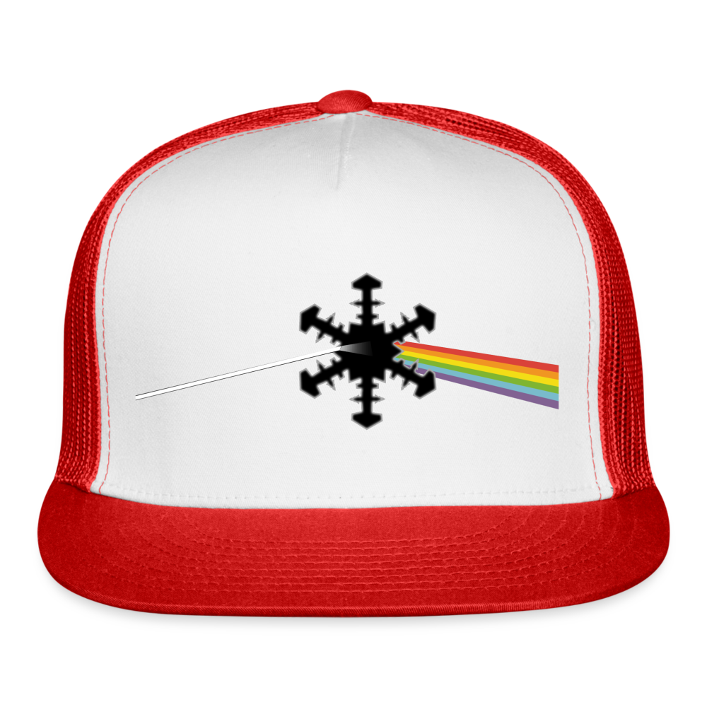 SnowBrains "Dark Side of the Snow" Trucker Cap - white/red