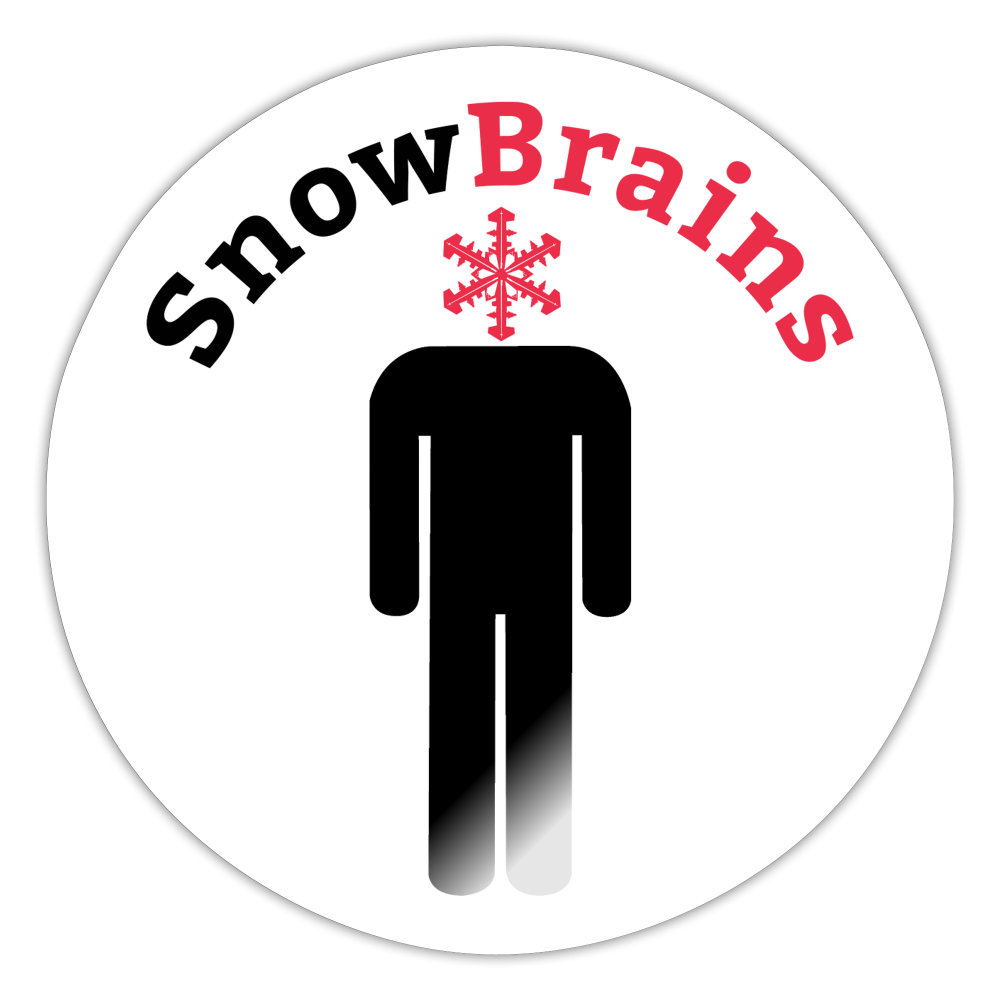 SnowBrains "Stickman" Sticker White - white glossy