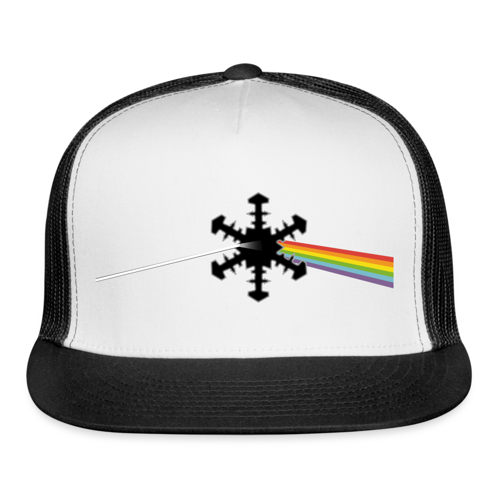 SnowBrains "Dark Side of the Snow" Trucker Cap - white/black
