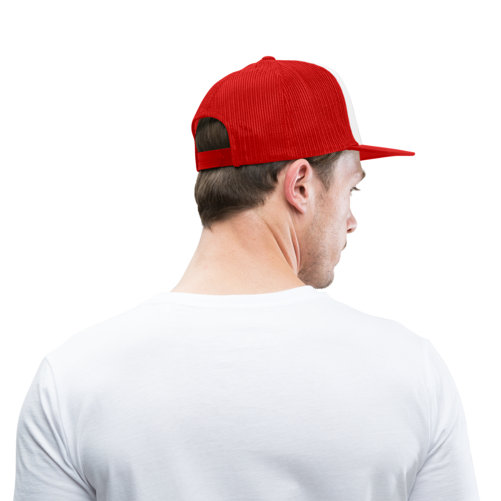 SnowBrains "Dark Side of the Snow" Trucker Cap - white/red