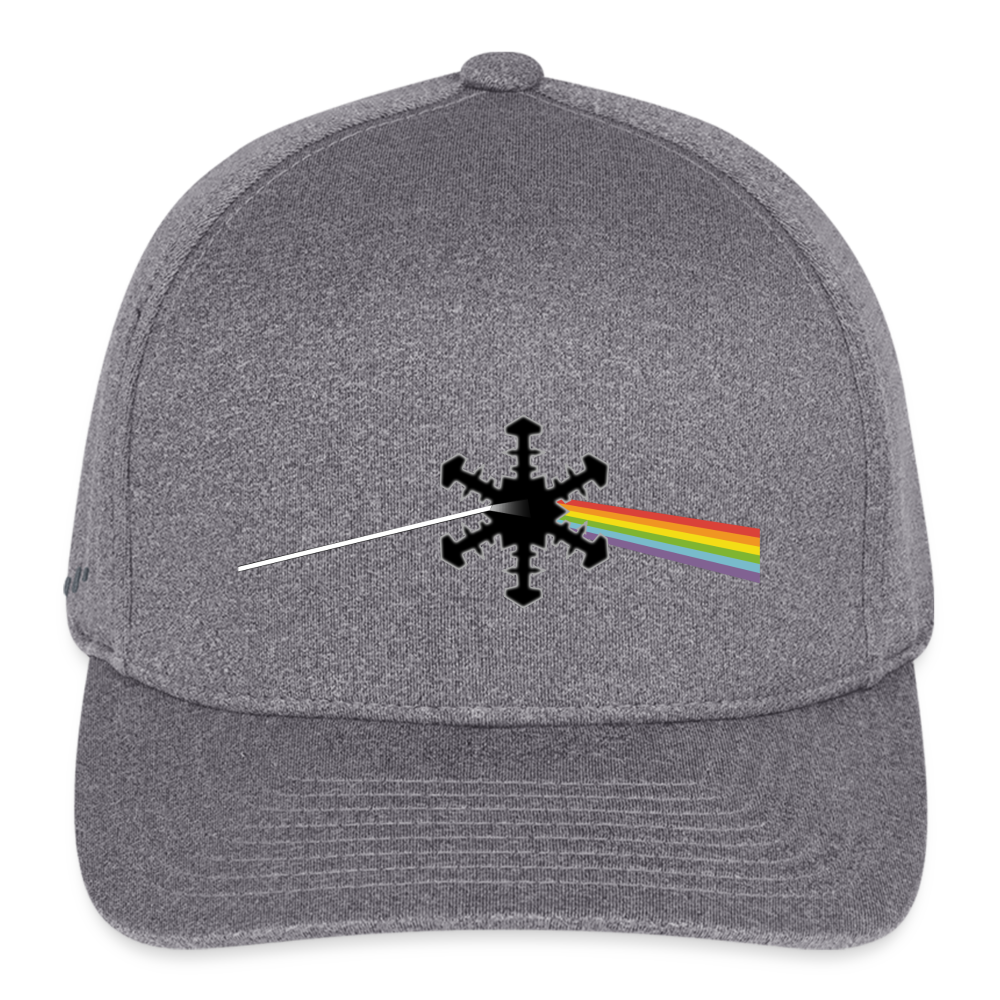 SnowBrains Flexfit Melange "Dark Side of the Snow" Baseball Cap - light heather gray