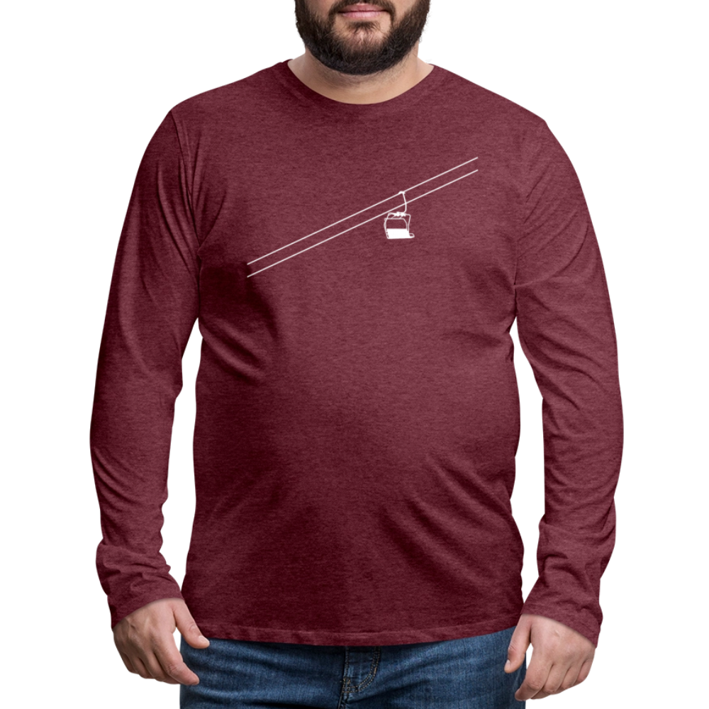 SnowBrains "Chairlift" Men's Premium Long-Sleeved T-Shirt - heather burgundy