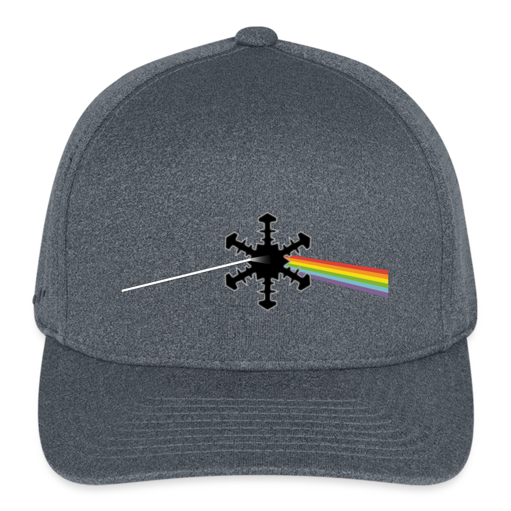 SnowBrains Flexfit Melange "Dark Side of the Snow" Baseball Cap - dark heather gray