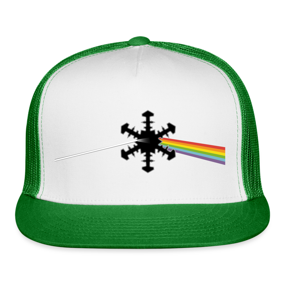 SnowBrains "Dark Side of the Snow" Trucker Cap - white/kelly green