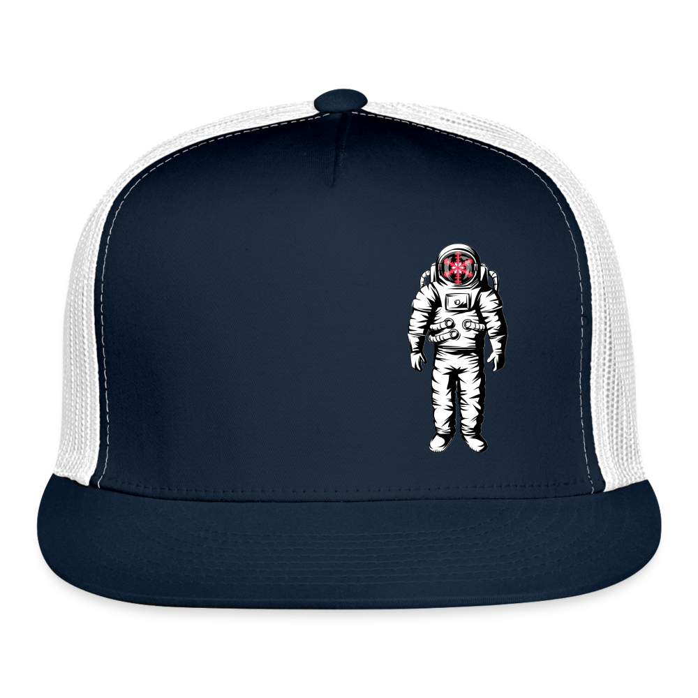 SnowBrains Astronaut Trucker Cap - navy/white