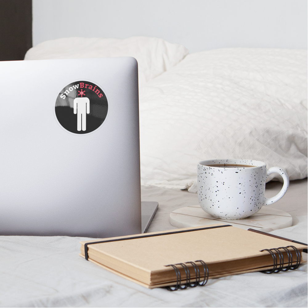 SnowBrains "Stickman" Sticker Black - transparent glossy