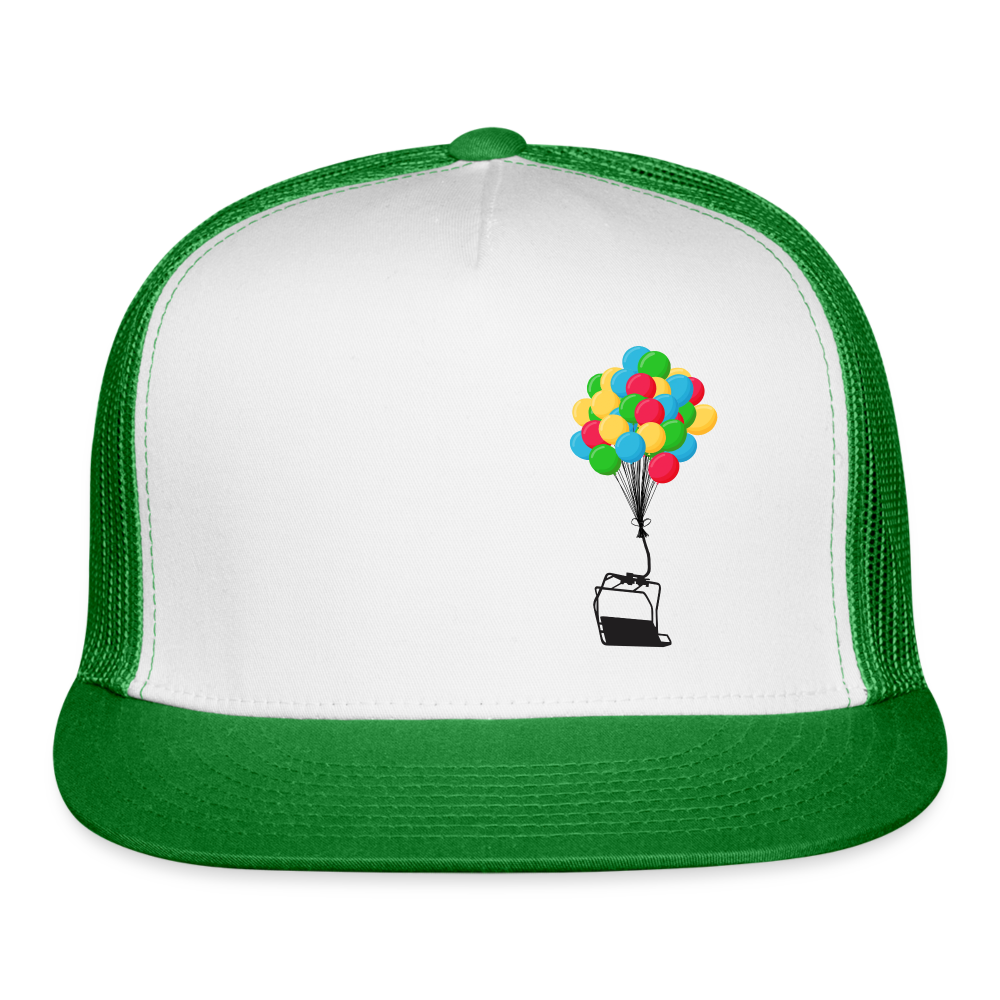 SnowBrains "Balloon Chair" Trucker Cap - white/kelly green