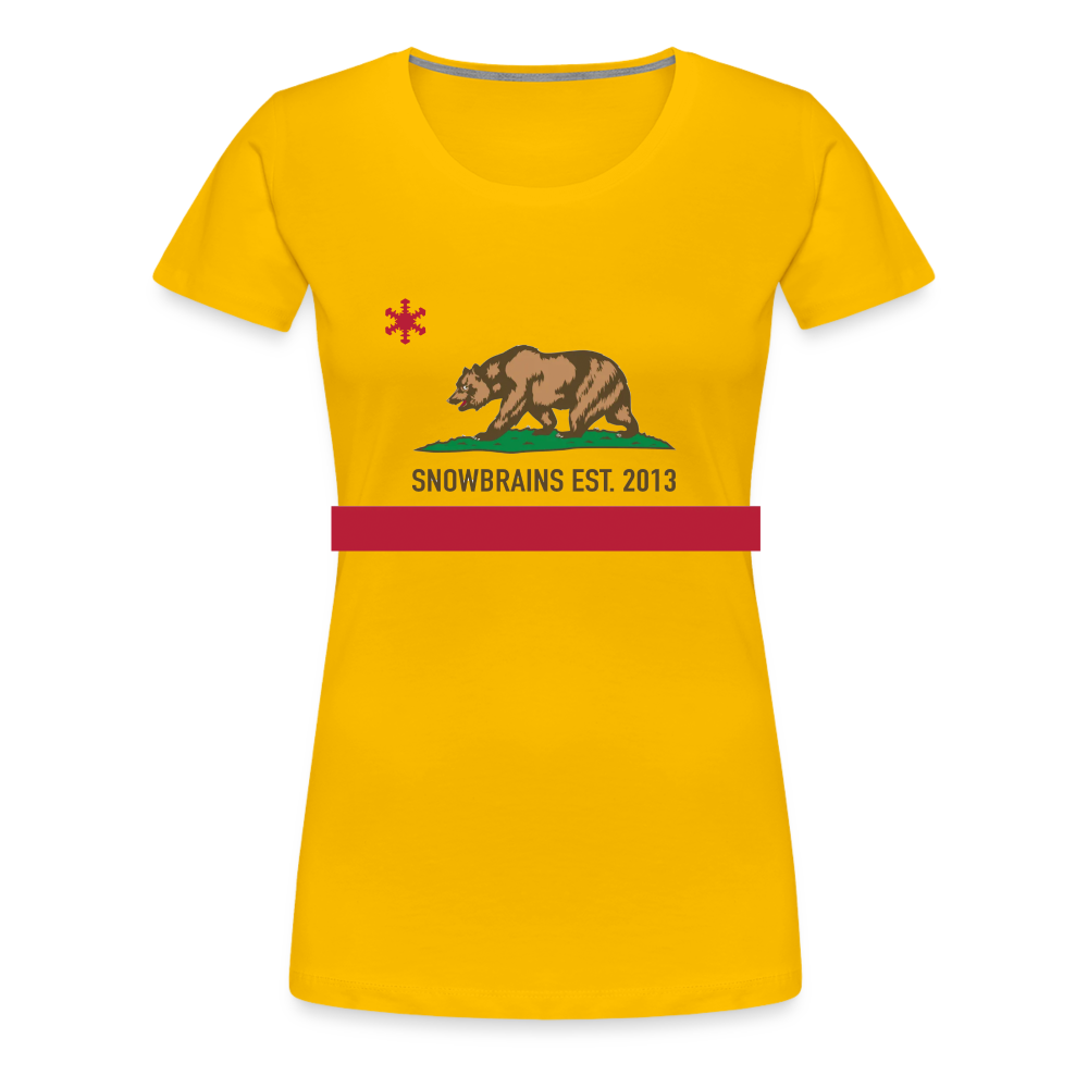 SnowBrains "California Republic" Women's Premium T-Shirt - sun yellow