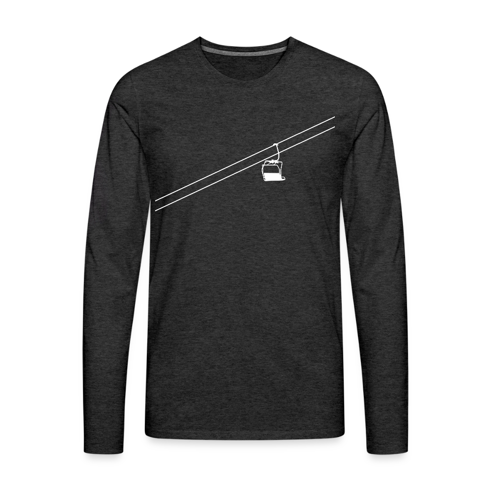 SnowBrains "Chairlift" Men's Premium Long-Sleeved T-Shirt - charcoal grey