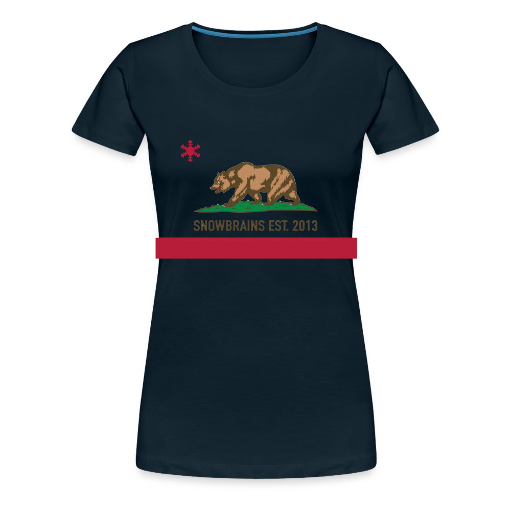 SnowBrains "California Republic" Women's Premium T-Shirt - deep navy