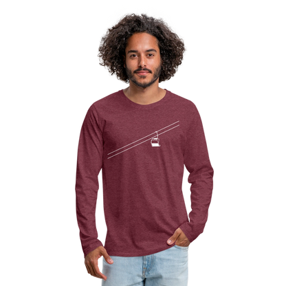 SnowBrains "Chairlift" Men's Premium Long-Sleeved T-Shirt - heather burgundy