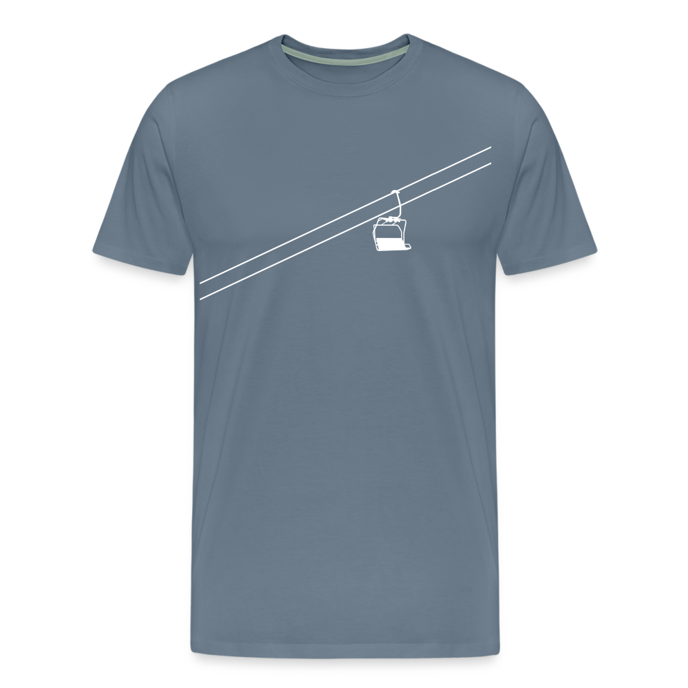 SnowBrains "Chairlift" Men's Premium T-Shirt - steel blue