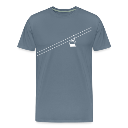 SnowBrains "Chairlift" Men's Premium T-Shirt - steel blue