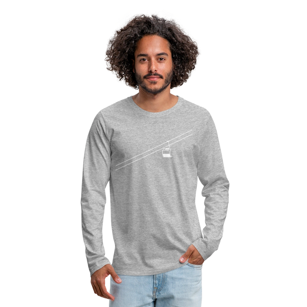 SnowBrains "Chairlift" Men's Premium Long-Sleeved T-Shirt - heather gray
