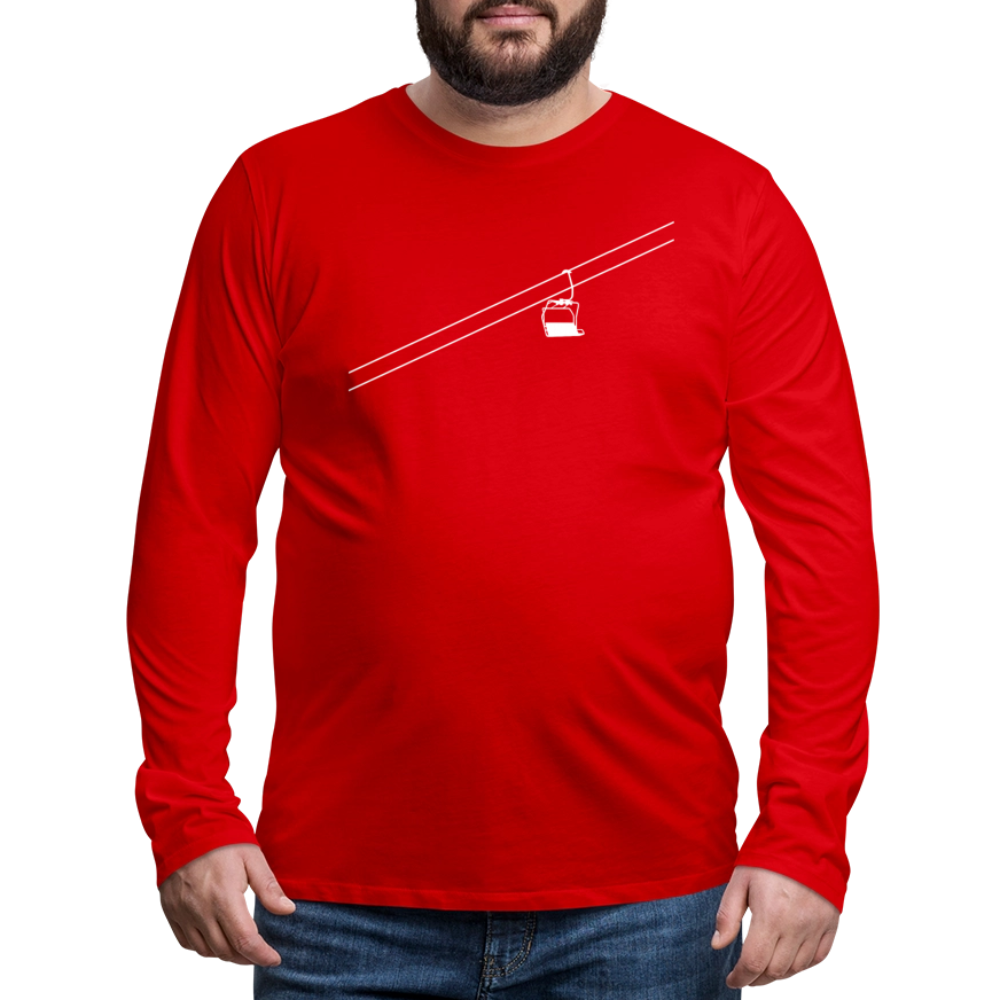 SnowBrains "Chairlift" Men's Premium Long-Sleeved T-Shirt - red