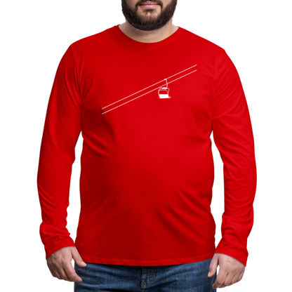 SnowBrains "Chairlift" Men's Premium Long-Sleeved T-Shirt - red