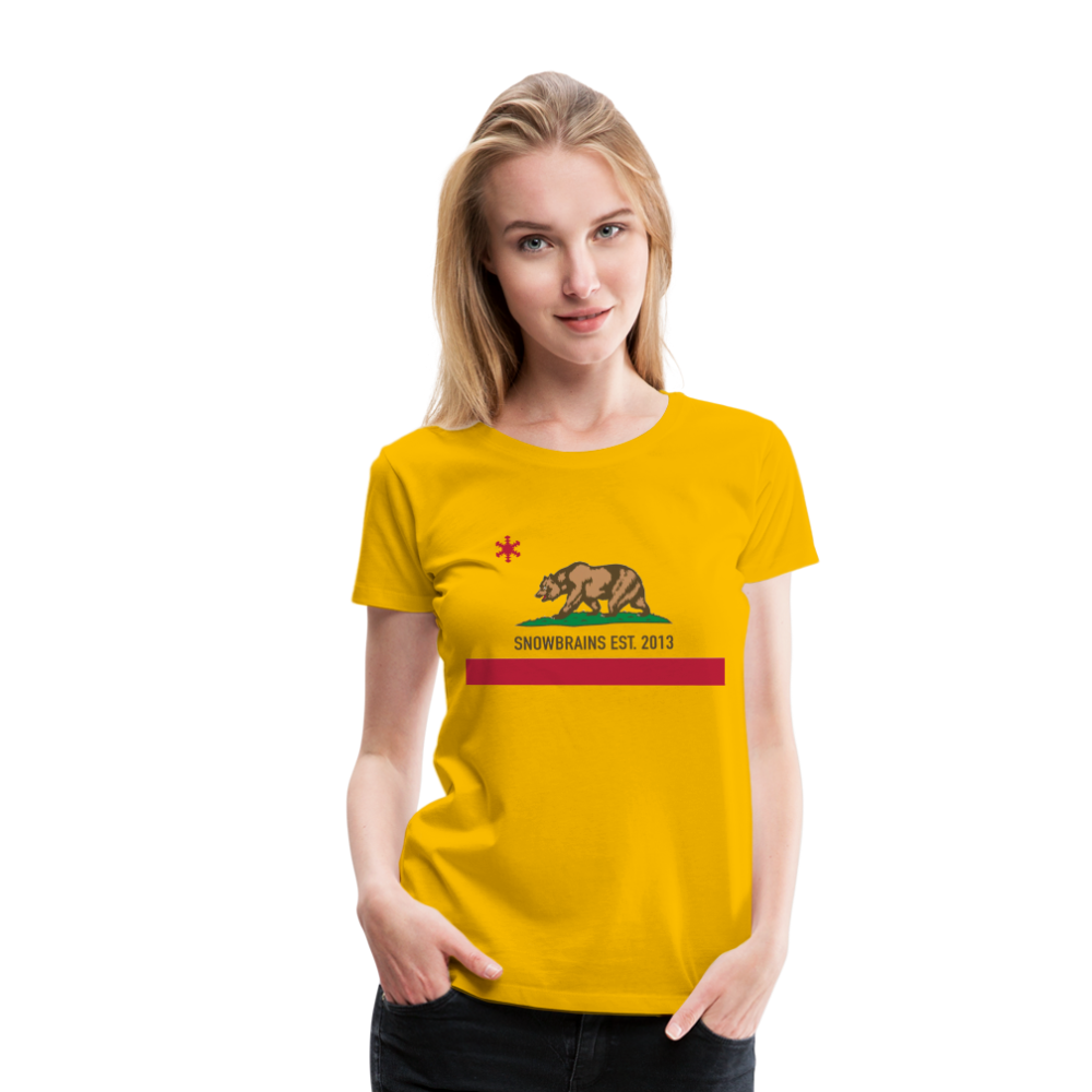 SnowBrains "California Republic" Women's Premium T-Shirt - sun yellow