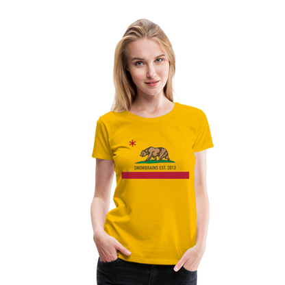 SnowBrains "California Republic" Women's Premium T-Shirt - sun yellow