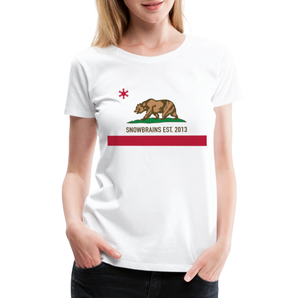 SnowBrains "California Republic" Women's Premium T-Shirt - white