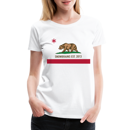 SnowBrains "California Republic" Women's Premium T-Shirt - white