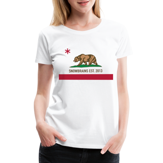 SnowBrains "California Republic" Women's Premium T-Shirt - white