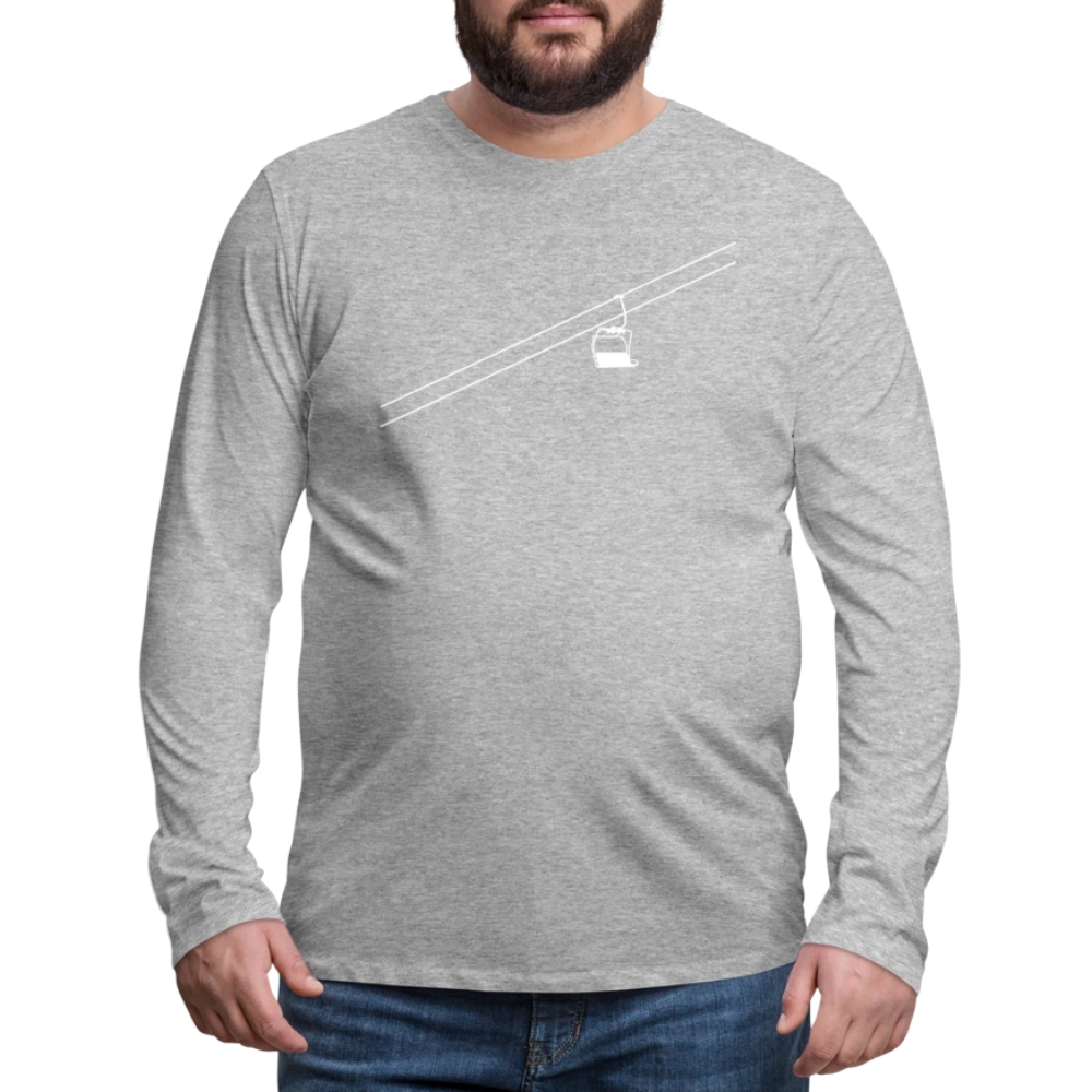 SnowBrains "Chairlift" Men's Premium Long-Sleeved T-Shirt - heather gray