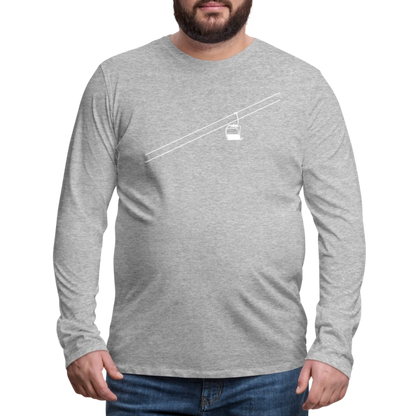 SnowBrains "Chairlift" Men's Premium Long-Sleeved T-Shirt - heather gray