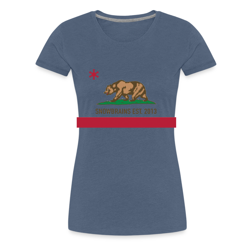 SnowBrains "California Republic" Women's Premium T-Shirt - heather blue