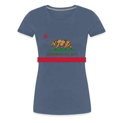 SnowBrains "California Republic" Women's Premium T-Shirt - heather blue