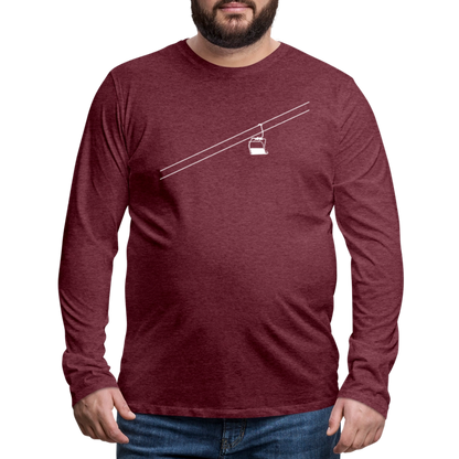 SnowBrains "Chairlift" Men's Premium Long-Sleeved T-Shirt - heather burgundy