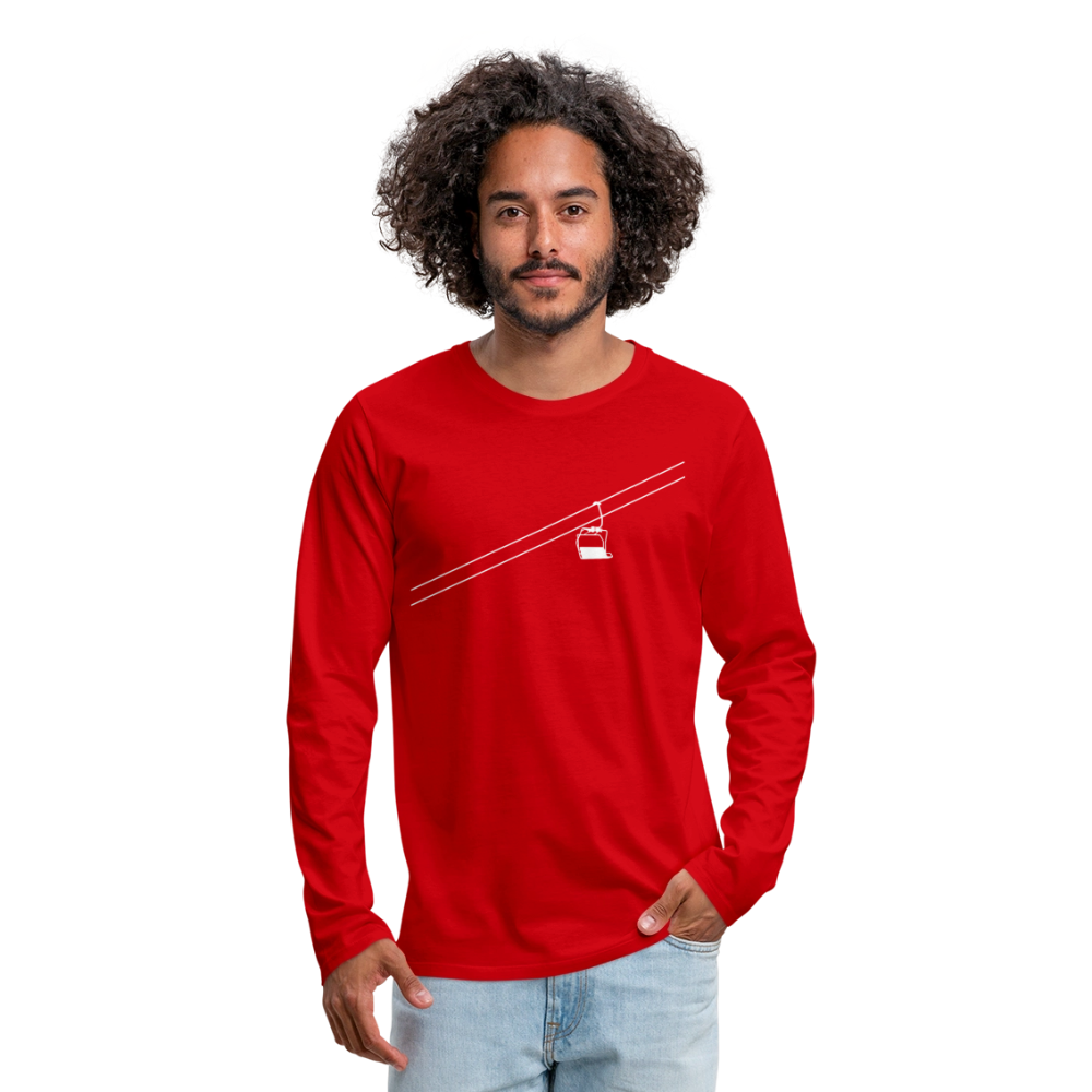 SnowBrains "Chairlift" Men's Premium Long-Sleeved T-Shirt - red