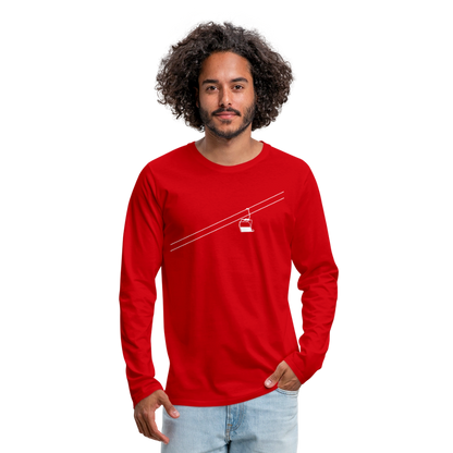 SnowBrains "Chairlift" Men's Premium Long-Sleeved T-Shirt - red
