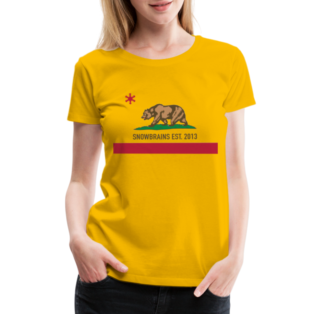 SnowBrains "California Republic" Women's Premium T-Shirt - sun yellow