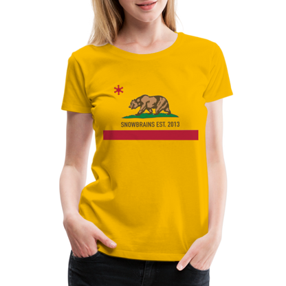 SnowBrains "California Republic" Women's Premium T-Shirt - sun yellow