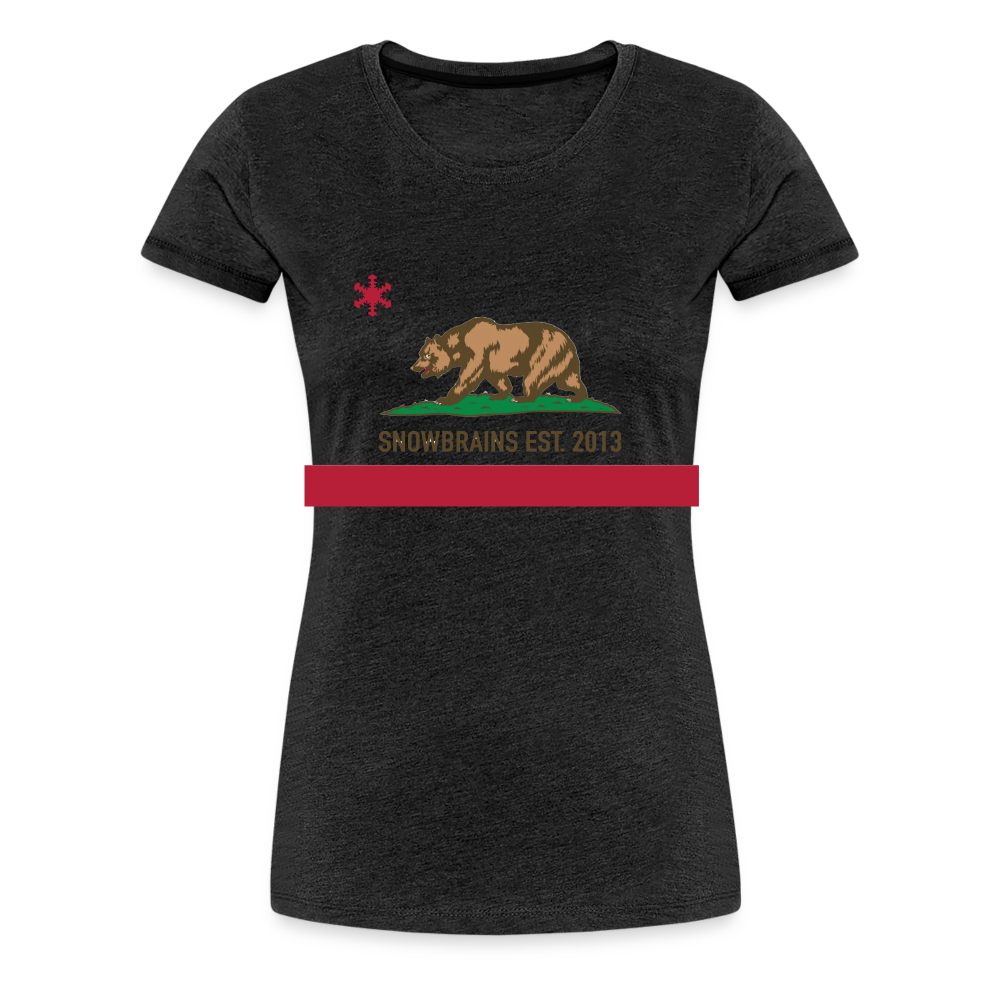 SnowBrains "California Republic" Women's Premium T-Shirt - charcoal grey