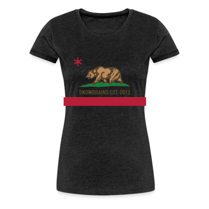 SnowBrains "California Republic" Women's Premium T-Shirt - charcoal grey