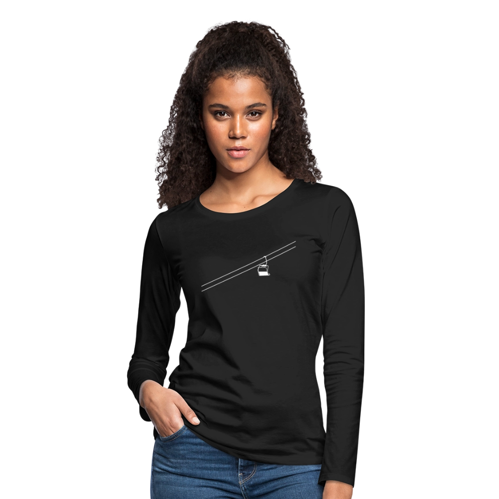 SnowBrains "Chairlift" Women's Premium Slim Fit Long-Sleeved T-Shirt - black