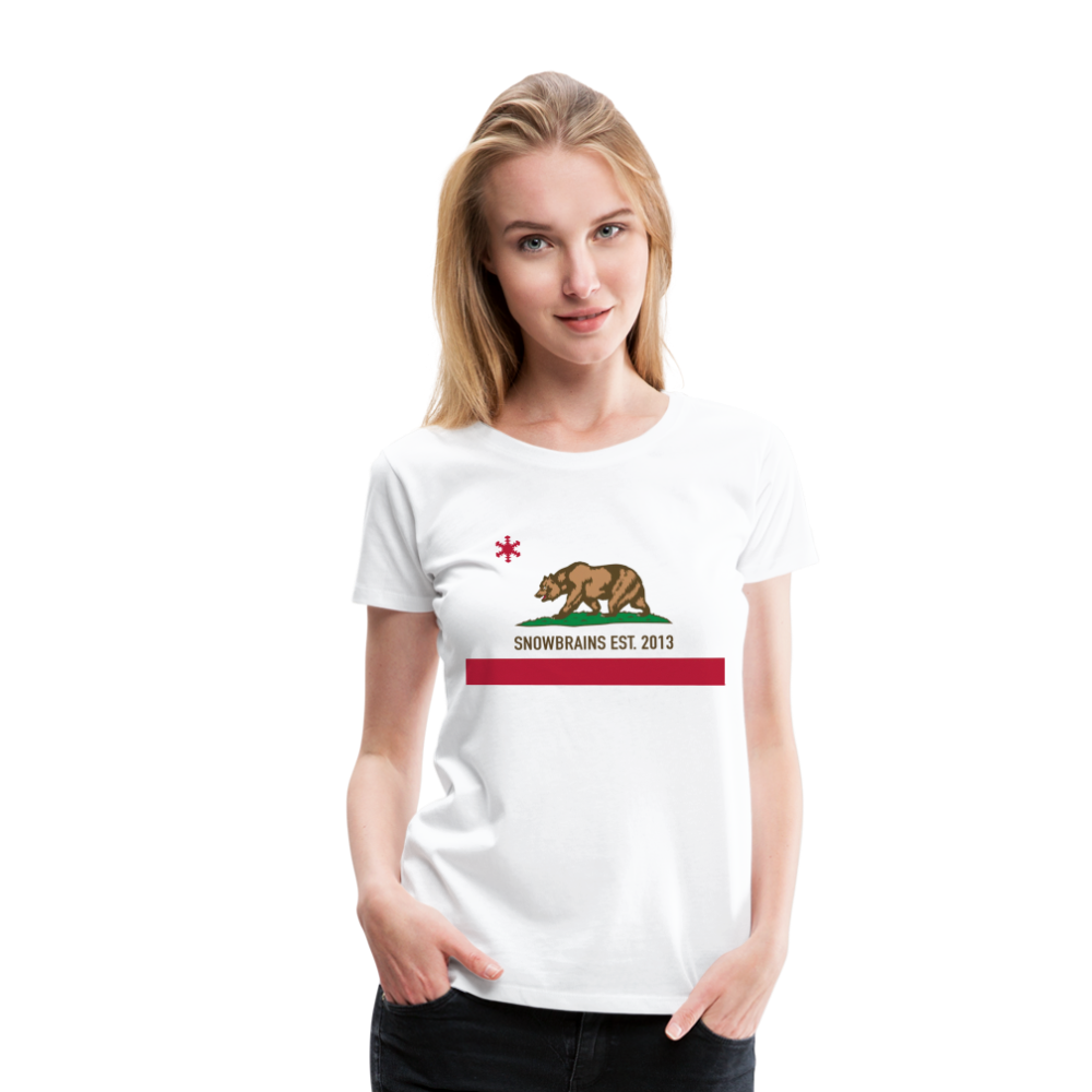 SnowBrains "California Republic" Women's Premium T-Shirt - white