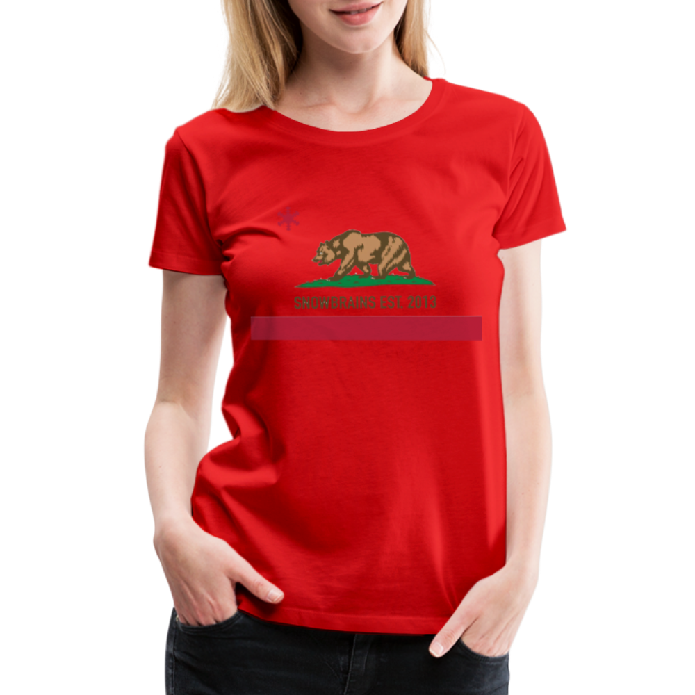 SnowBrains "California Republic" Women's Premium T-Shirt - red