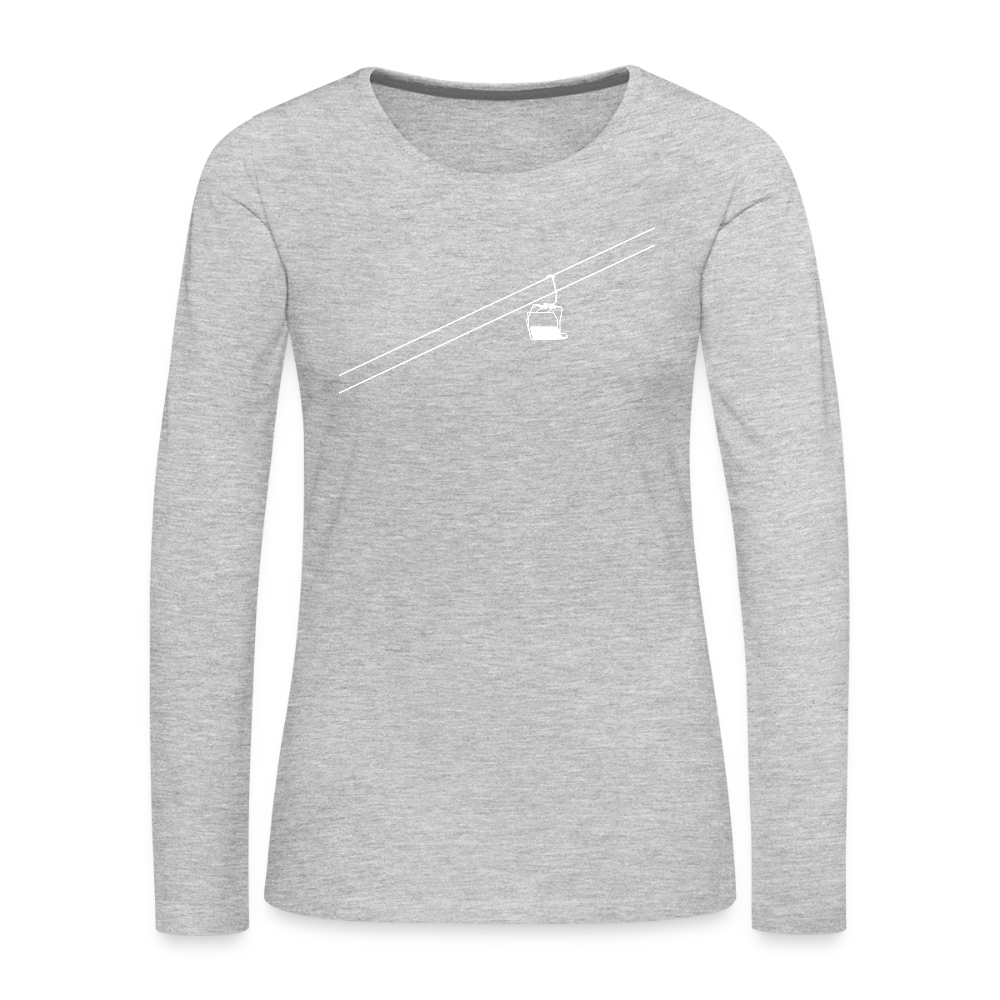 SnowBrains "Chairlift" Women's Premium Slim Fit Long-Sleeved T-Shirt - heather gray