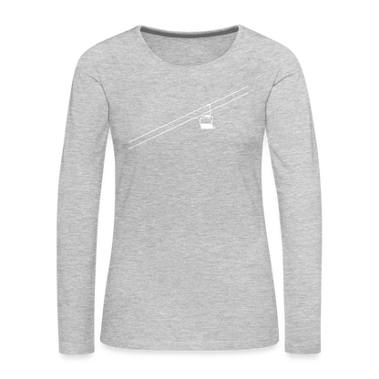 SnowBrains "Chairlift" Women's Premium Slim Fit Long-Sleeved T-Shirt - heather gray