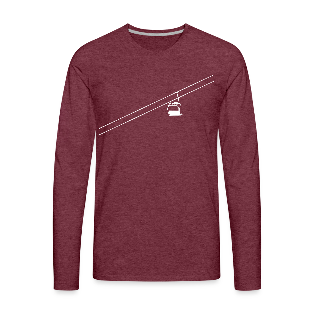 SnowBrains "Chairlift" Men's Premium Long-Sleeved T-Shirt - heather burgundy
