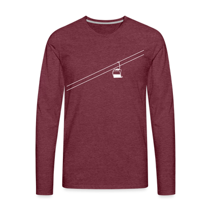 SnowBrains "Chairlift" Men's Premium Long-Sleeved T-Shirt - heather burgundy