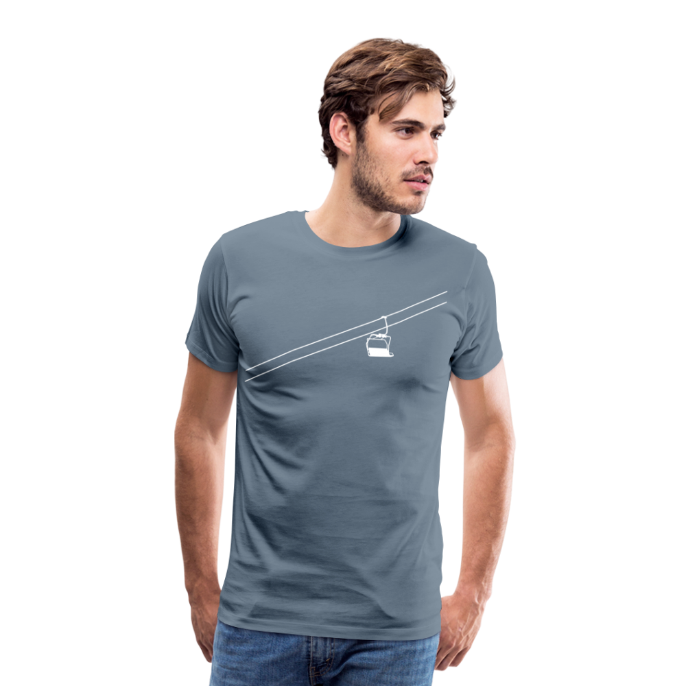 SnowBrains "Chairlift" Men's Premium T-Shirt - steel blue