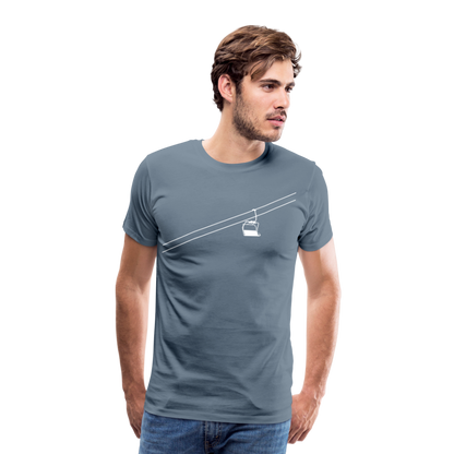 SnowBrains "Chairlift" Men's Premium T-Shirt - steel blue