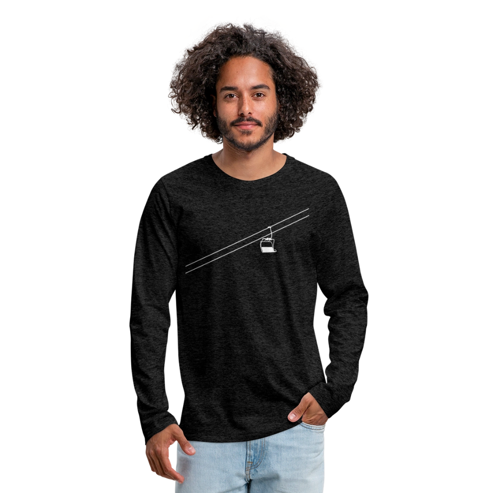SnowBrains "Chairlift" Men's Premium Long-Sleeved T-Shirt - charcoal grey