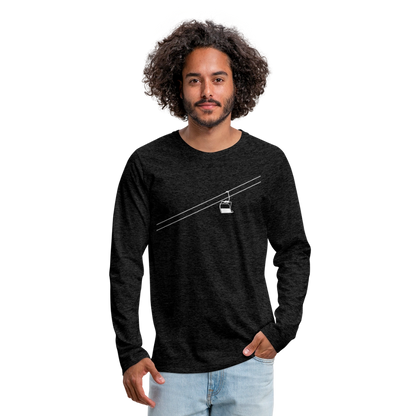 SnowBrains "Chairlift" Men's Premium Long-Sleeved T-Shirt - charcoal grey