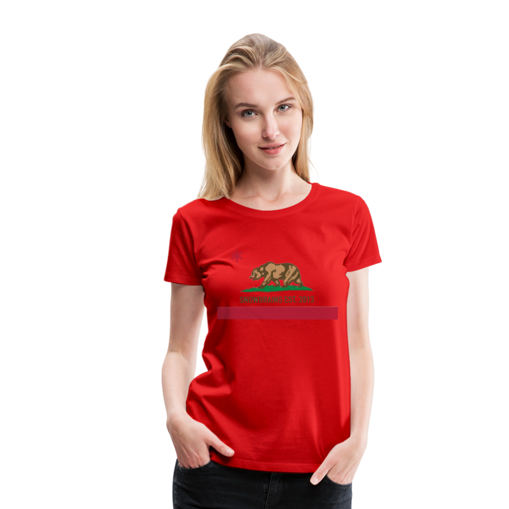 SnowBrains "California Republic" Women's Premium T-Shirt - red